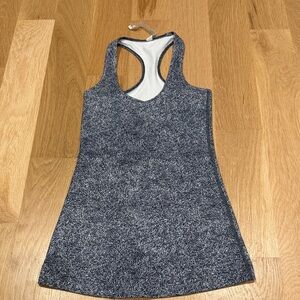 Lululemon Women's navy and white Racerback Tank Top size 2